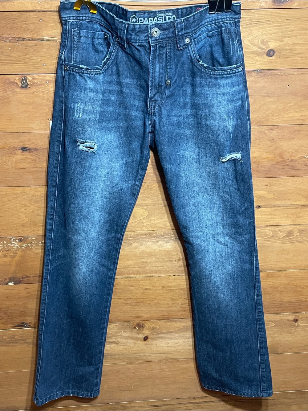 Parasuco Men’s Straight Dark Blue Distressed Jeans